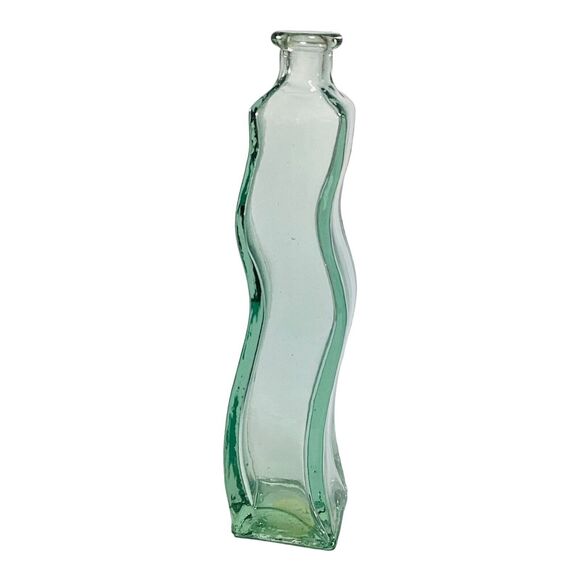 Green Recycled Glass Vase Spain 10.75in - Picture 1 of 4